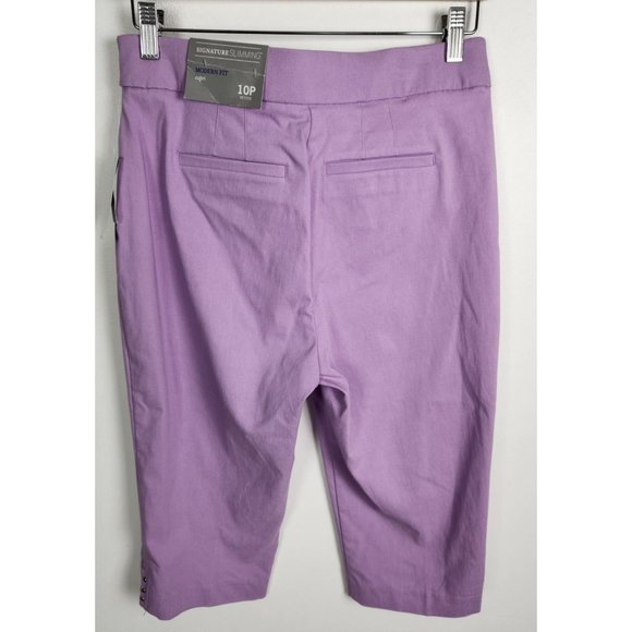 Signature Slimming by Christopher & Banks Sz. 10P Purple Modern Fit Capri NWT - Picture 4 of 6